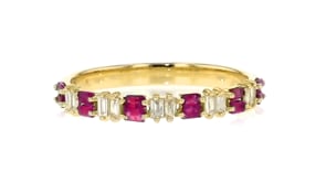 30 ct. t.w. Ruby and .10 ct. t.w. Diamond Ring in 14kt Yellow Gold