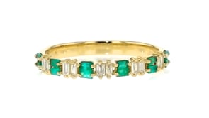 20 ct. t.w. Emerald and .10 ct. t.w. Diamond Ring in 14kt Yellow Gold