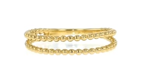 14kt Yellow Gold Two-Row Beaded Ring