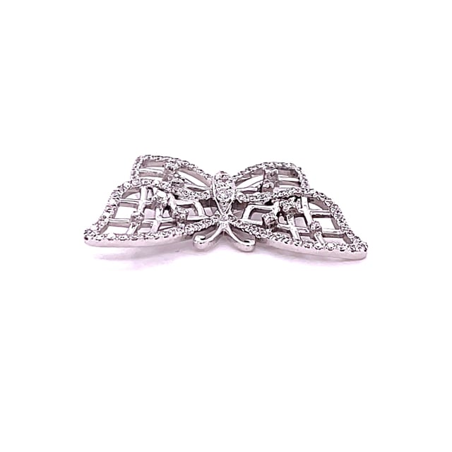 0.90 carat broche design papillon en or blanc avec diamants