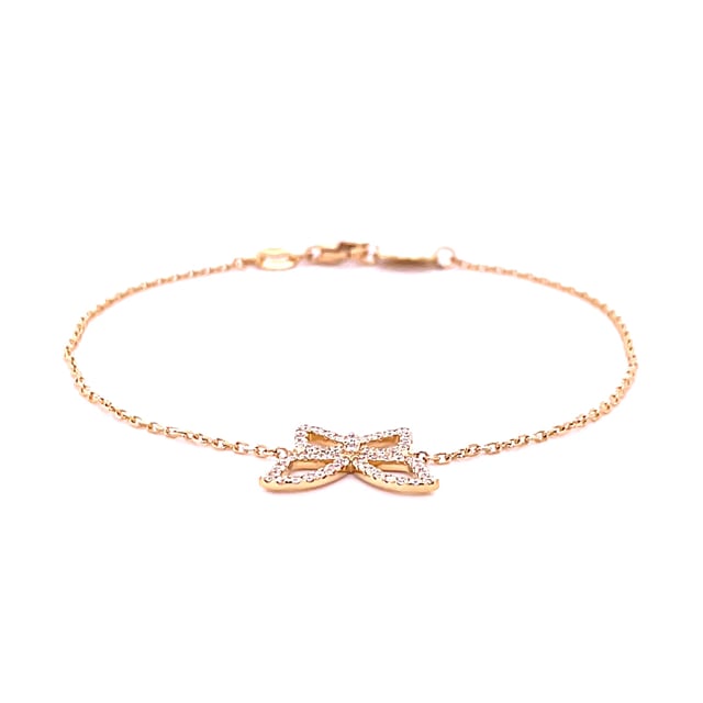 0.30 karaat diamanten design vlinder armband in geel goud
