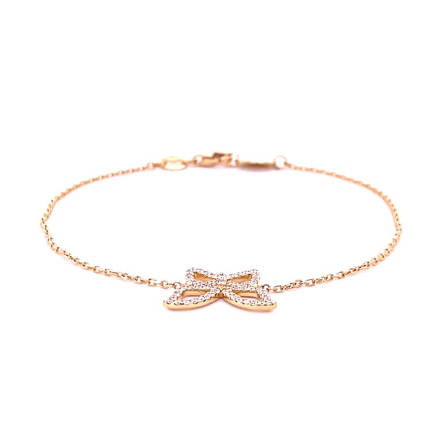 Venta exclusiva de stock de BAUNAT (sin 30 días de devolución) - 0.30 quilates pulsera mariposa diamante diseño en oro amarillo (Disponible en talla 18)