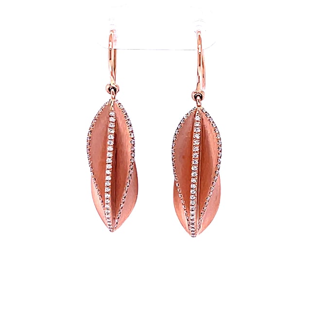 0.45 carat diamond design earrings in red gold