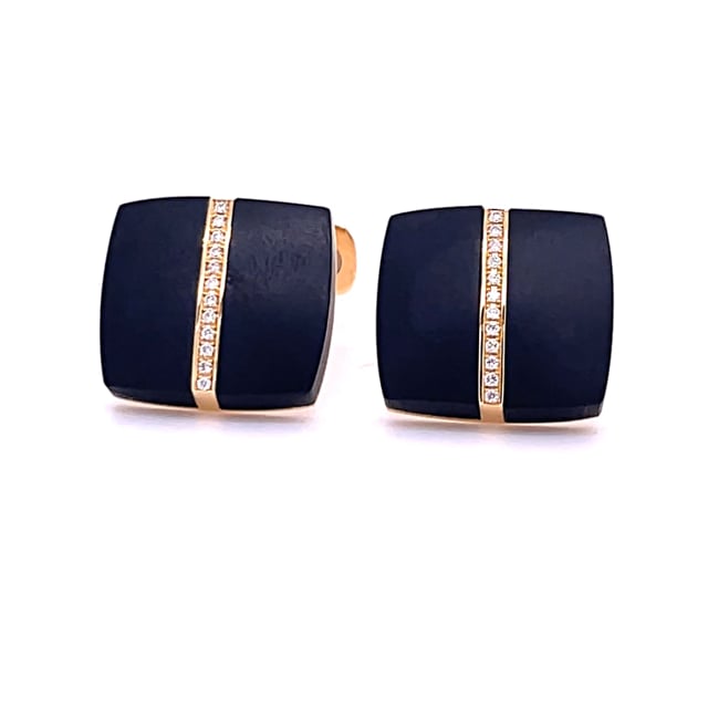 黄金缟玛瑙钻石袖扣