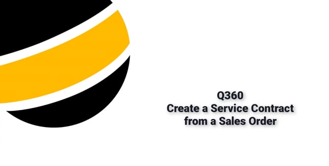 Create a Service Contract From a Sales Order