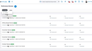 How do I initiate an affinity-based performance review in Profit.co?