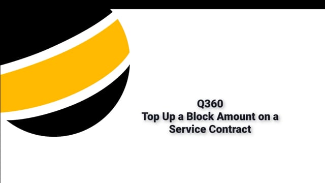 Top Up a Block Amount Service Contract