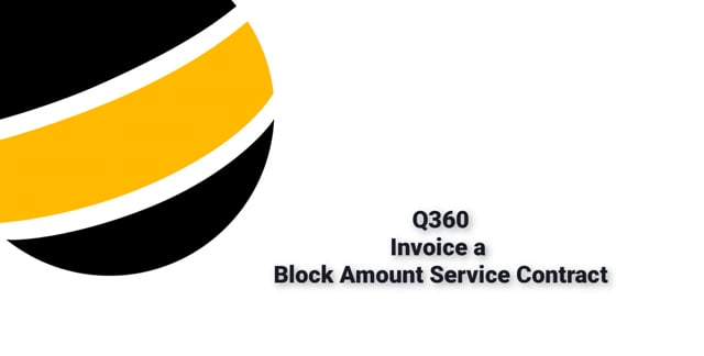 Invoice a Block Amount Service Contract