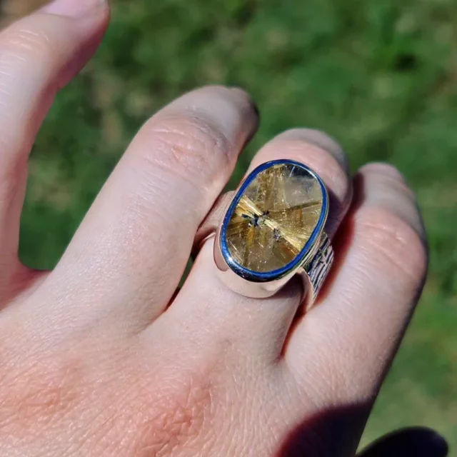 Rutile quartz store ring