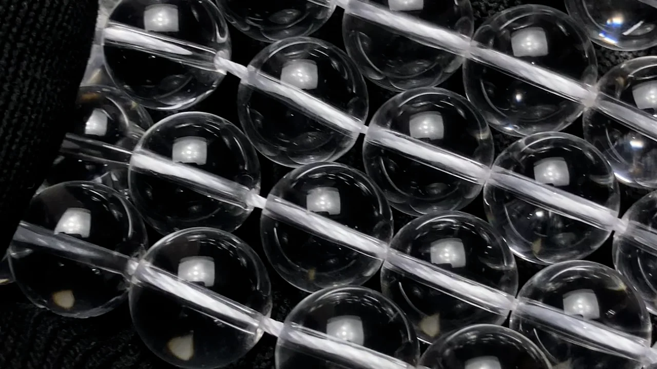 クリスタル(合成水晶) ラウンド12mm 半連/1連｜天然石ビーズの卸問屋