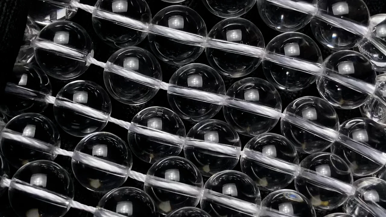 クリスタル(合成水晶) ラウンド10mm 半連/1連｜天然石ビーズの卸問屋