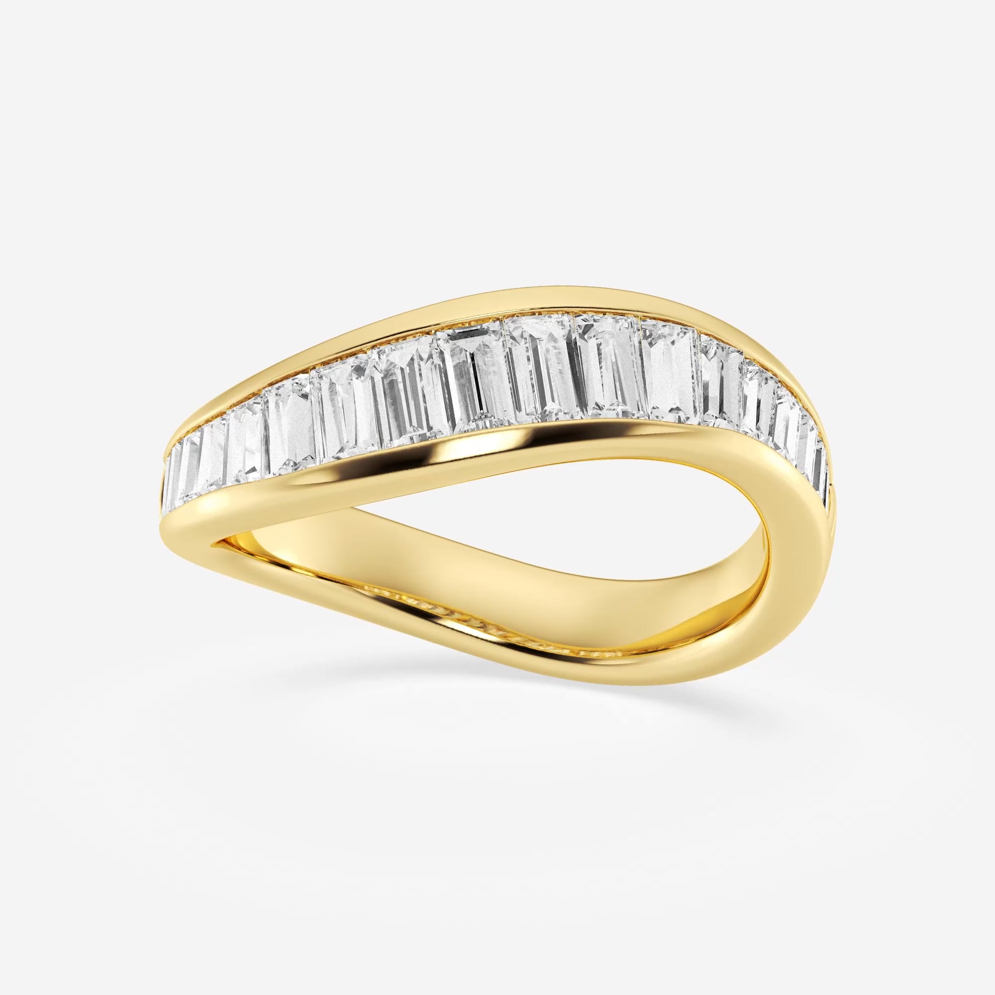 product video for 1 1/4 ctw Baguette Lab Grown Diamond Curved Stackable Rings