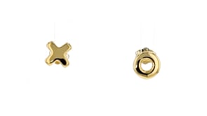 Italian 14kt Yellow Gold Jewelry Set 5 Interchangeable Mismatched Stud Earrings