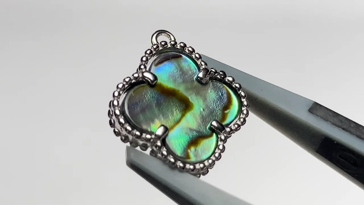 アバロンシェル（鮑） フラワー型チャーム11×11mm SILVER925製 1