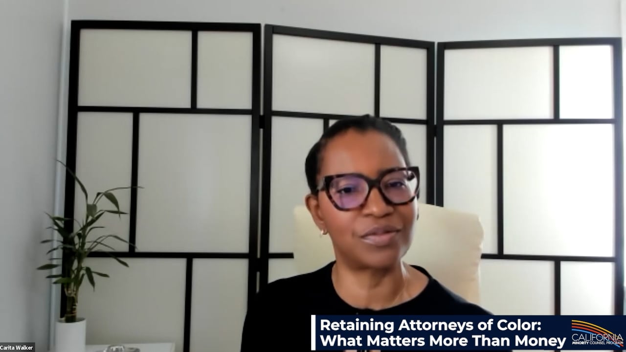 Retaining Attorneys of Color (Carita Walker, CLO/General Counsel, Greenlots)