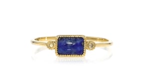 Lapis and Diamond-Accented Ring in 14kt Yellow Gold