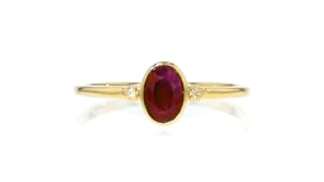 70 Carat Ruby and Diamond-Accented Ring in 14kt Yellow Gold