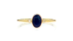 70 Carat Sapphire and Diamond-Accented Ring in 14kt Yellow Gold