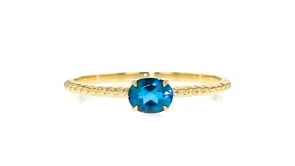 40 Carat London Blue Topaz Ring in 14kt Yellow Gold