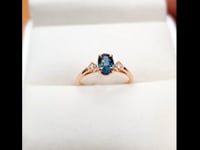 Rose Gold Teal Sapphire Diamonds Ring Unheated Teal Sapphire Ring 1982524
