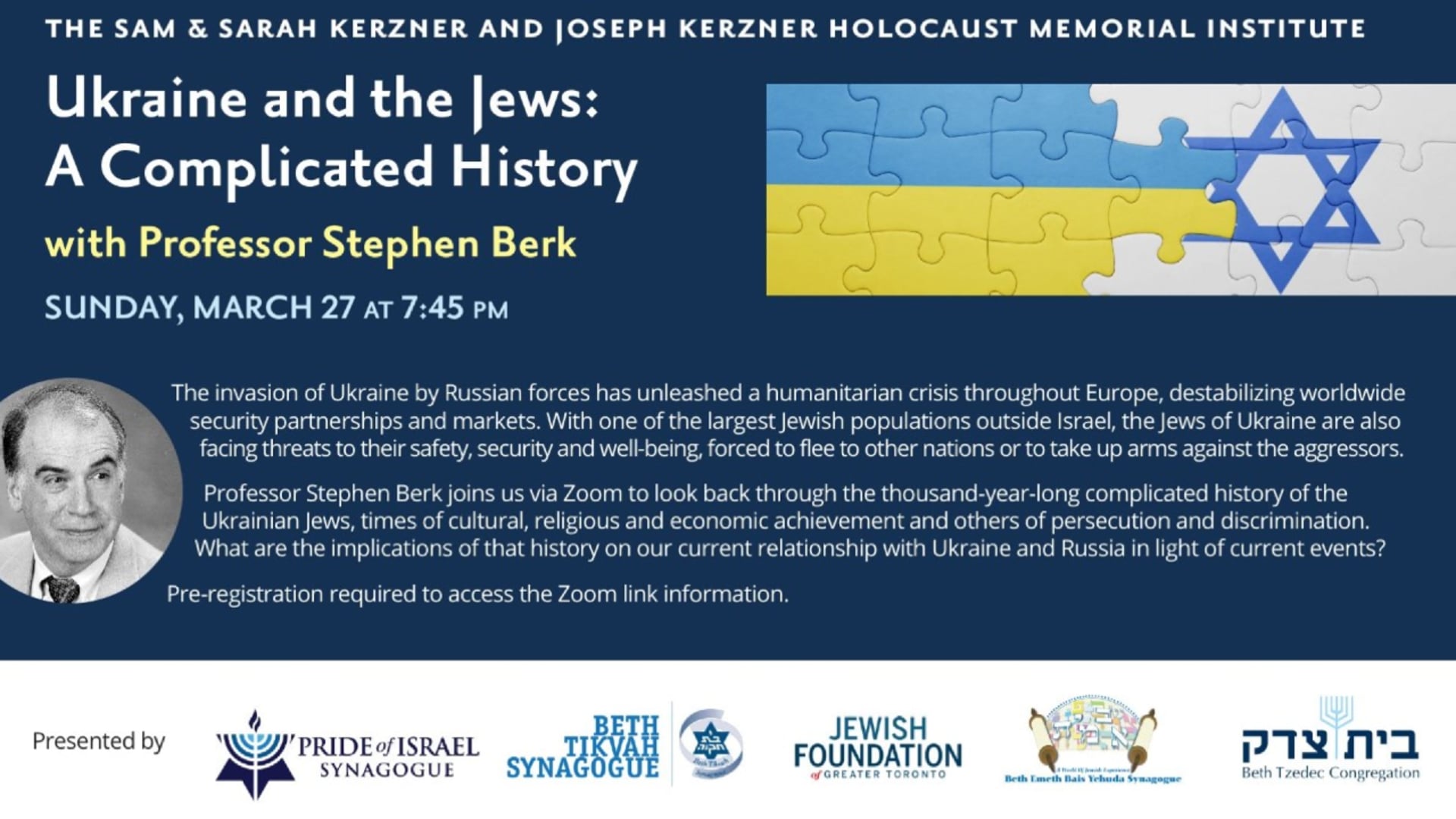 "Ukraine and the Jews: A Complicated History" with Prof Stephen Berk