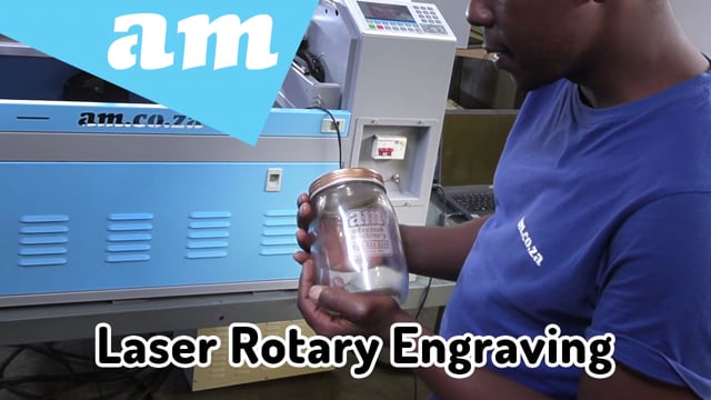 Surface Drive Rotary Engrave Glass Jar Tutorial Video on 6040 TruCUT Desktop Laser Engraving Machine