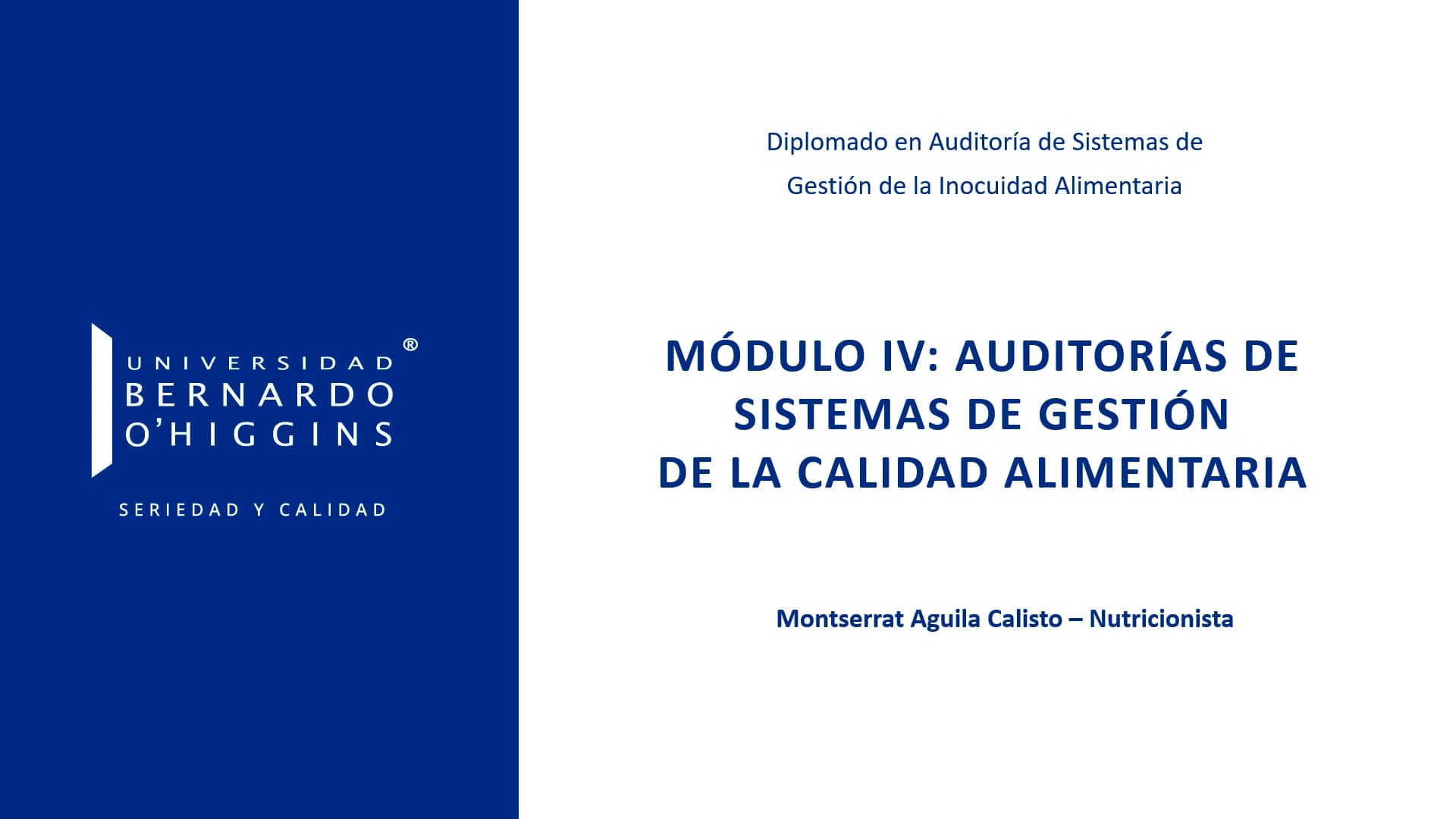 Diplomado en Auditoría de Sistemas de Gestión de Inocuidad Alimentaria ...