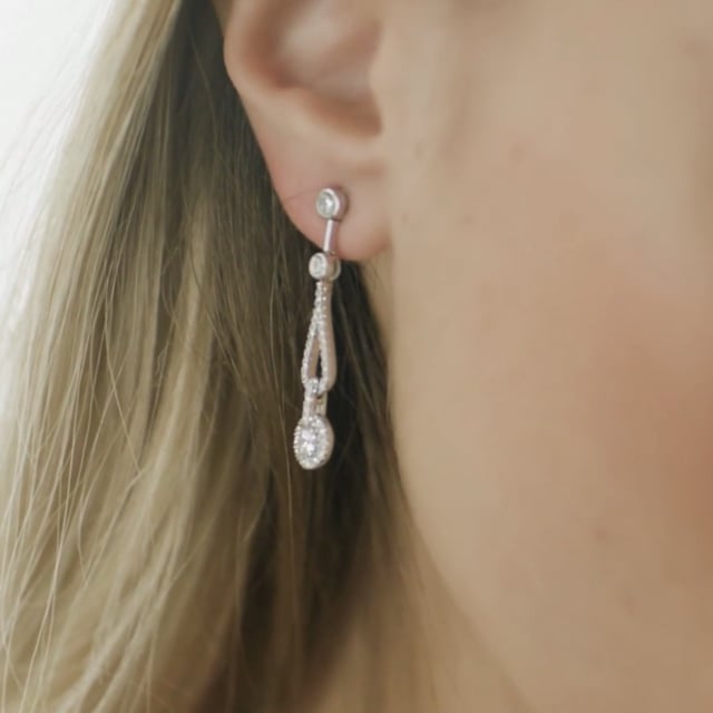 1.20 carat boucles d’oreilles en or blanc et diamants