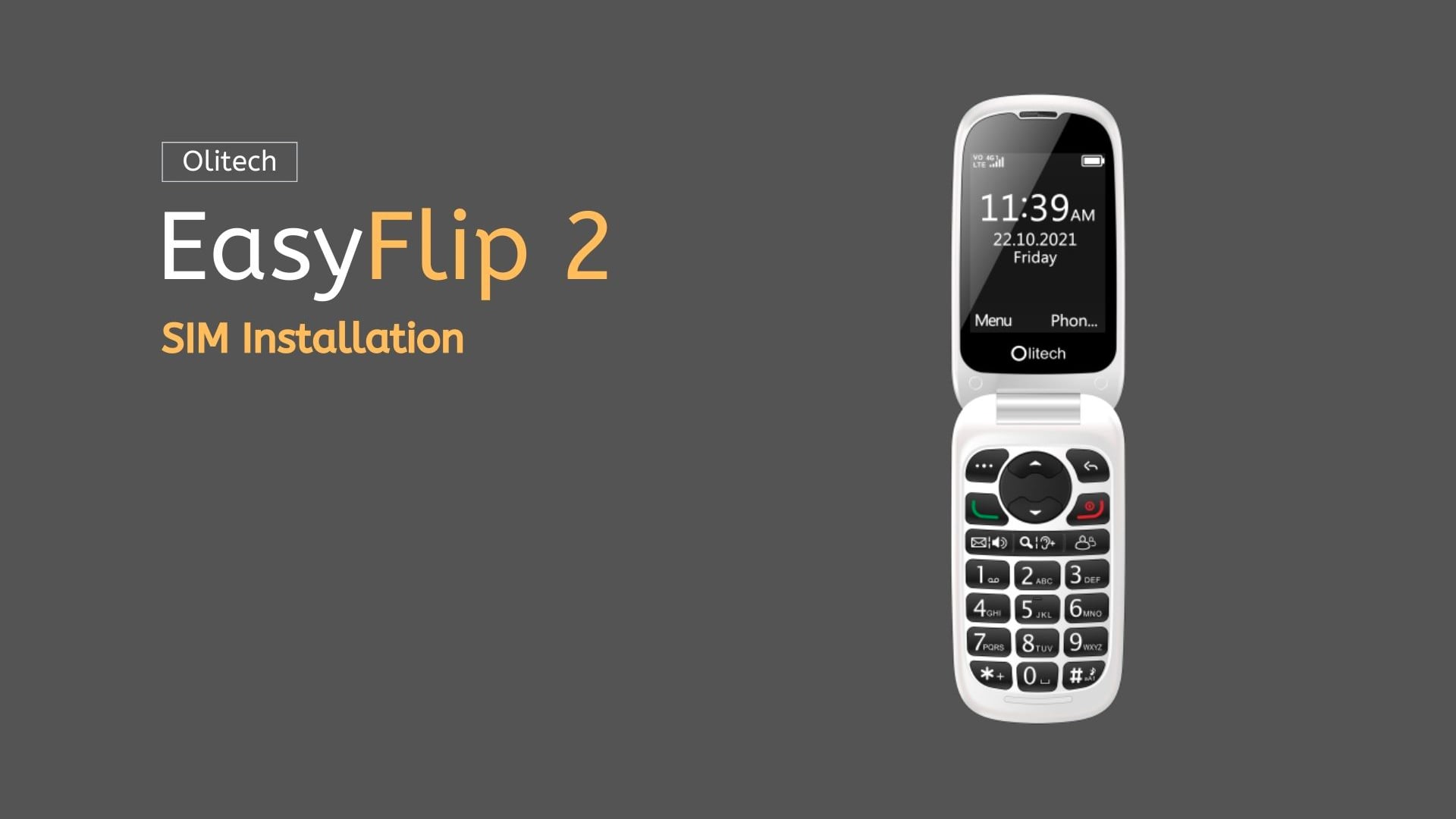 Olitech EasyFlip 2 - SIM & Battery Installation