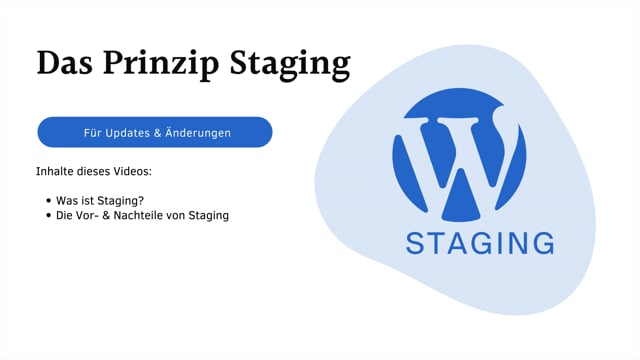 Prinzip Staging für Updates und Änderungen