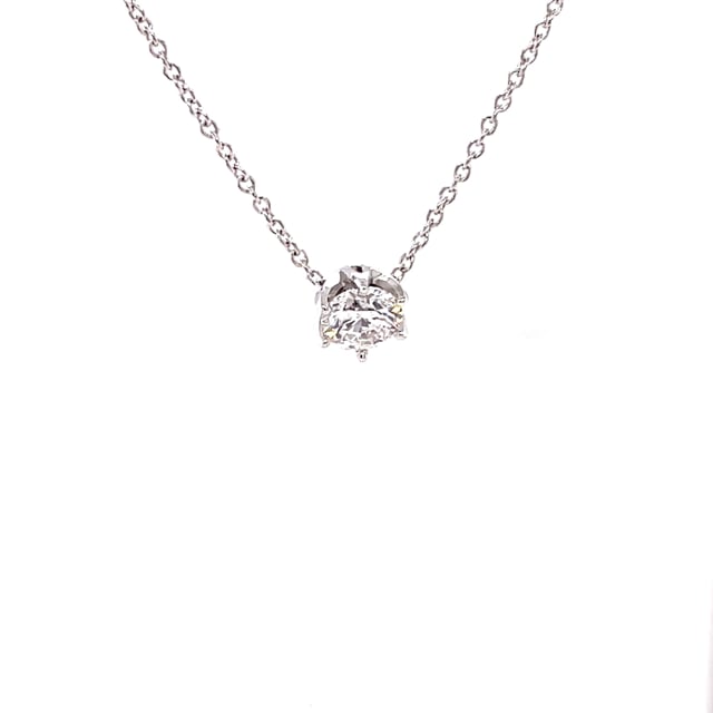 1.00 carat pendentif solitaire en or blanc avec diamant rond