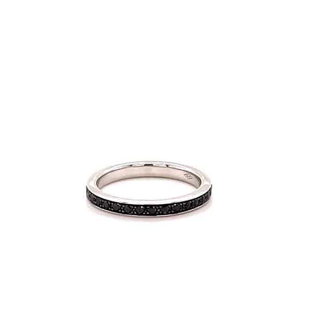 0.68 carat eternity ring (full set) in white gold with black diamonds