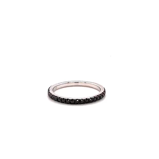 0.35 carat eternity ring (half set) in white gold with black diamonds