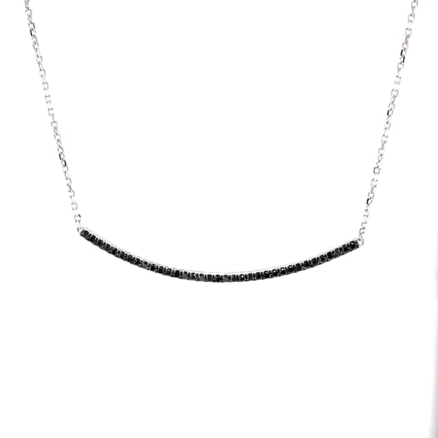 0.30 carat fine necklace in white gold with black diamonds