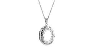 Sterling Silver Personalized Four-Photo Oval Locket Necklace
