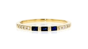10 ct. t.w. Sapphire Ring with Diamond Accents in 14kt Yellow Gold