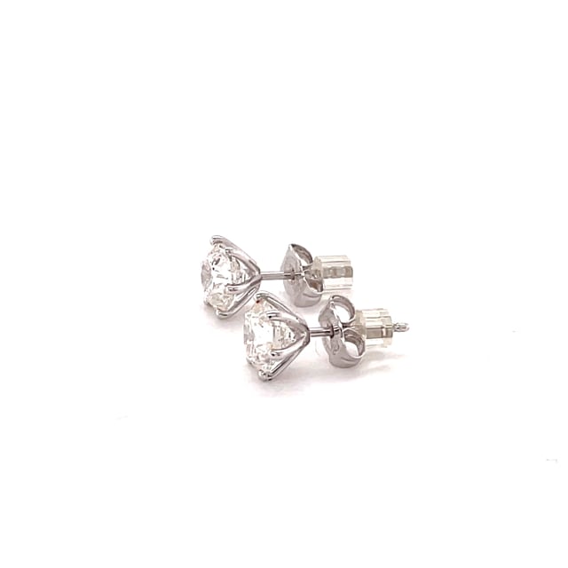 3.00 quilates pendientes diamantes clásicos en platino con seis garras