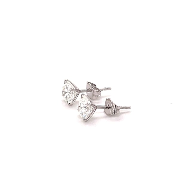 2.00 carat classic diamond earrings in platinum with six prongs