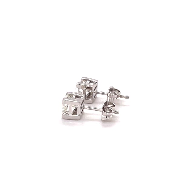 2.00 carat diamond princess earrings in white gold