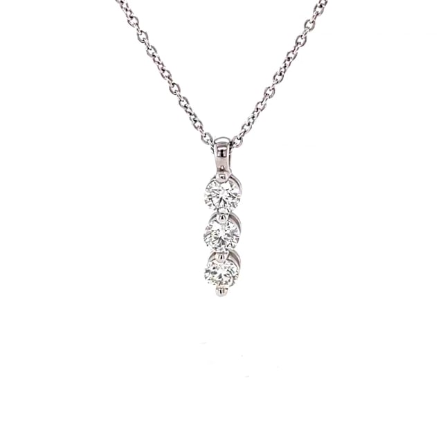 1.00 carat pendentif trilogie en or blanc avec diamants