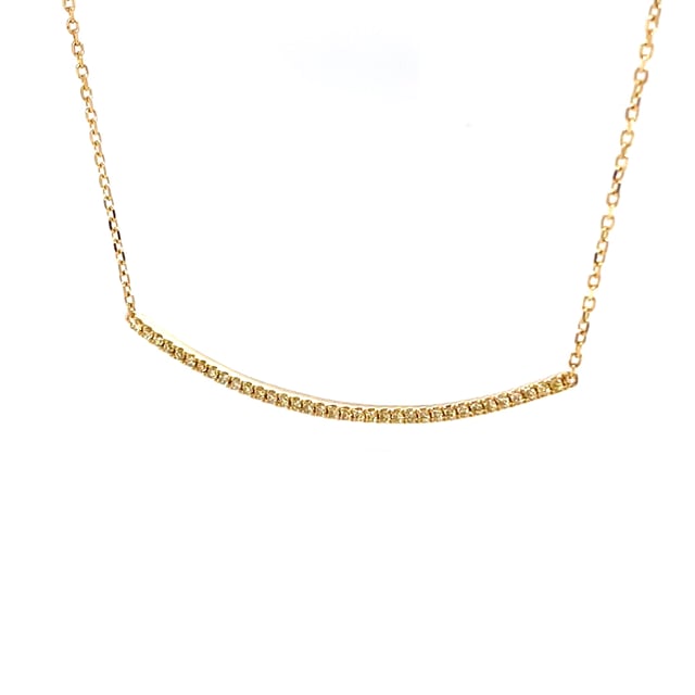 0.30 carat fine necklace in yellow gold with yellow diamonds