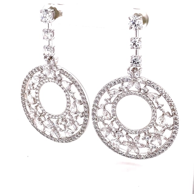 11.40 Ct earrings in white gold with round, marquise, pear and heart-shaped diamonds
