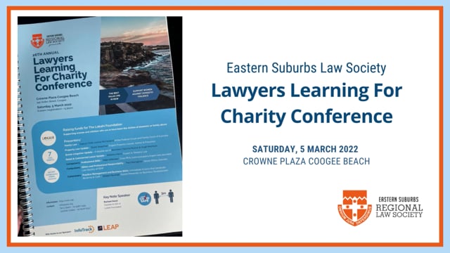 ESLS Lawyers Learning For Charity Conference 2022 