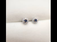 Natural Blue Sapphire Stud Earrings in 9K Gold 1982502