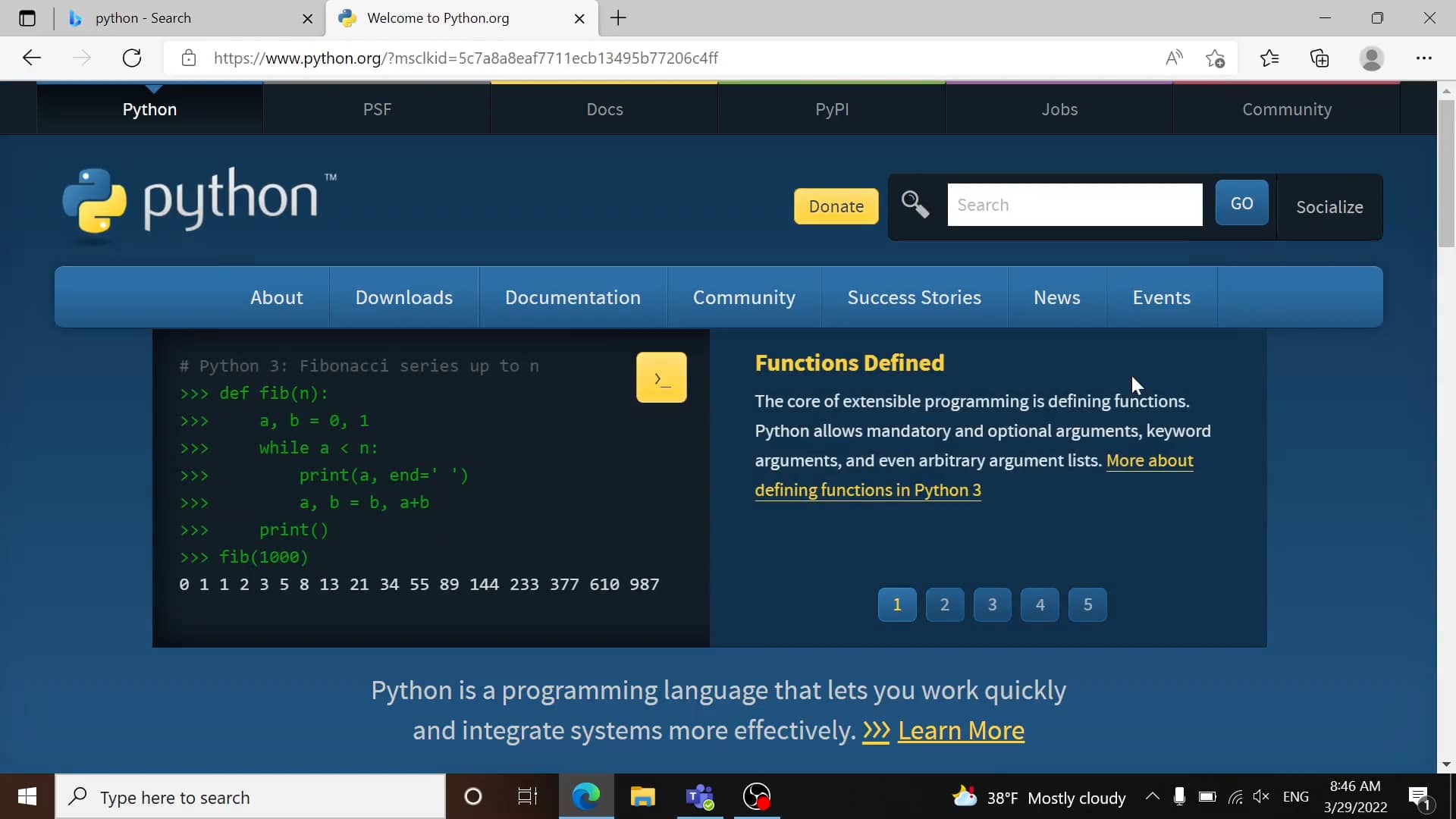 Installing Python 3.9 on Vimeo
