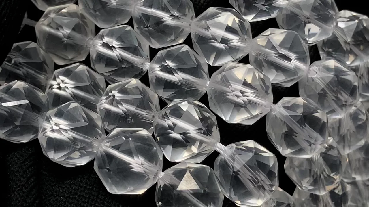 253】【高品質♡】クリスタルクォーツ スピンドルカット 1連