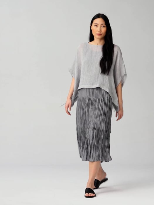 Organic Linen Gauze Poncho | EILEEN FISHER