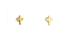 14kt Yellow Gold Cross Earrings