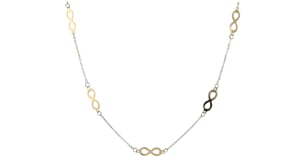 Italian 14kt Yellow Gold Infinity Station Link Necklace