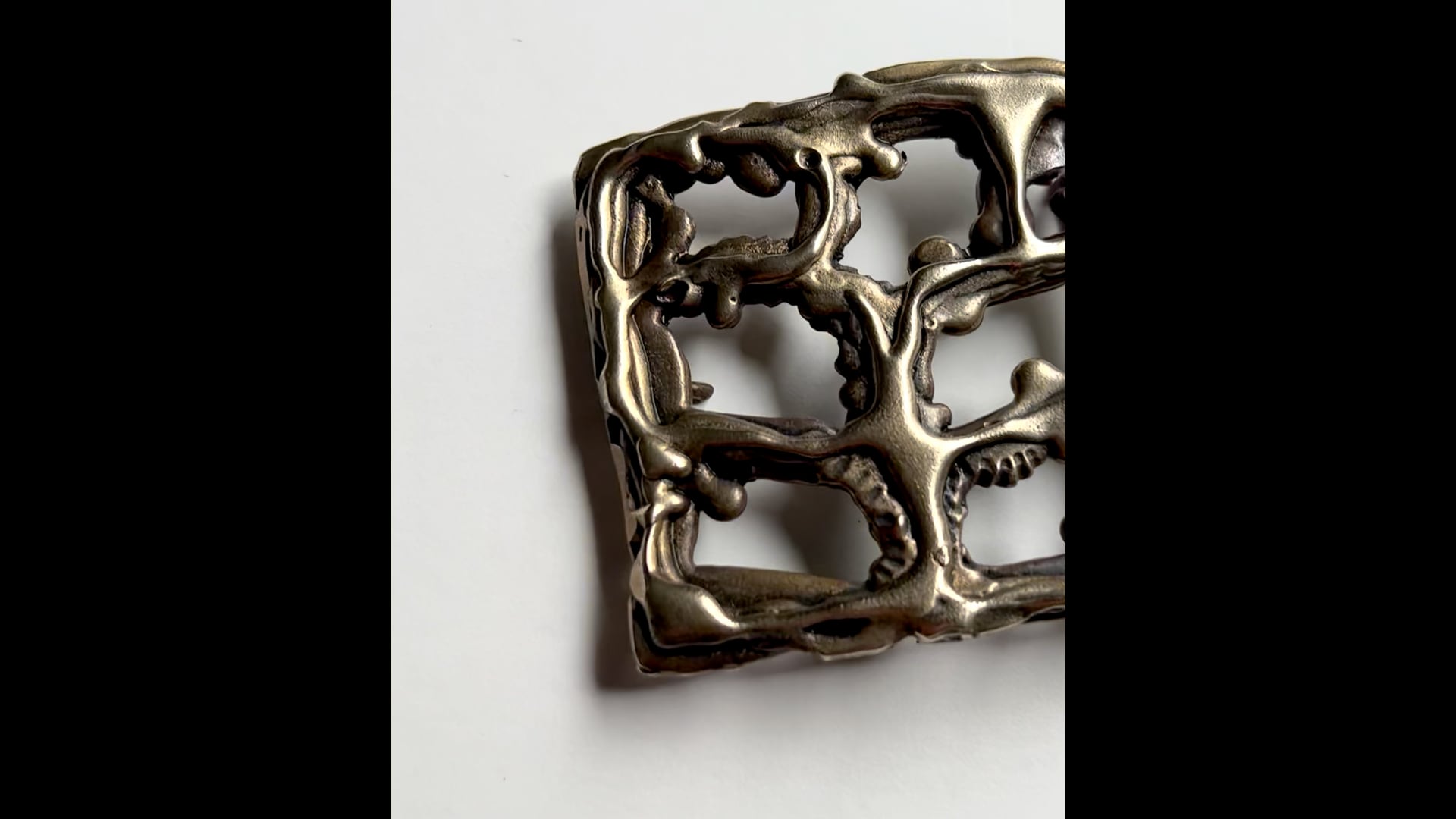 Sculptural Brutalist Brass Belt Buckle For Sale at 1stDibs